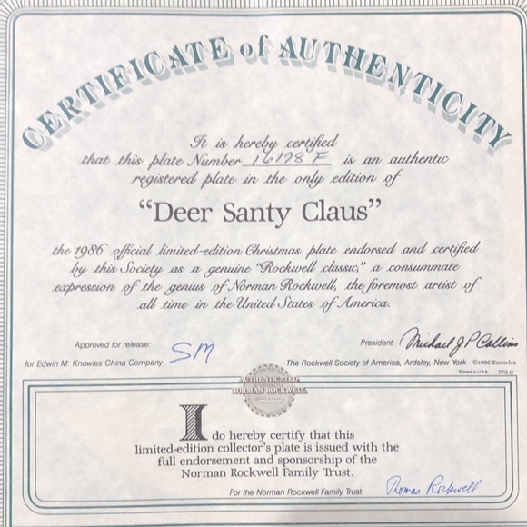 Christmas 1986 - Norman Rockwell - Collectible Plate - Picture 2 of 4